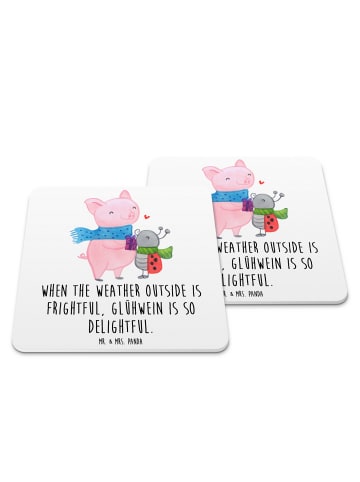 Mr. & Mrs. Panda Untersetzer Glühschwein Smörle mit Spruch in Weiß