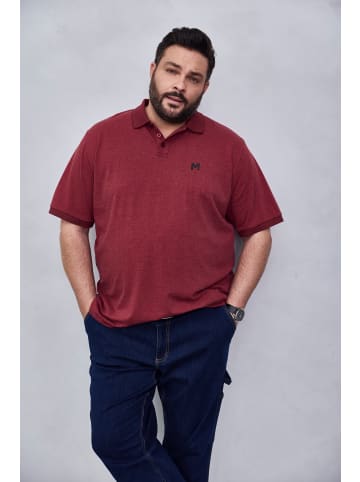 Men Plus Poloshirt in burgunderrot