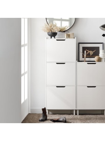 SoBuy Schuhkipper in Weiß - (B) 50 x (H)129 x (T)19cm