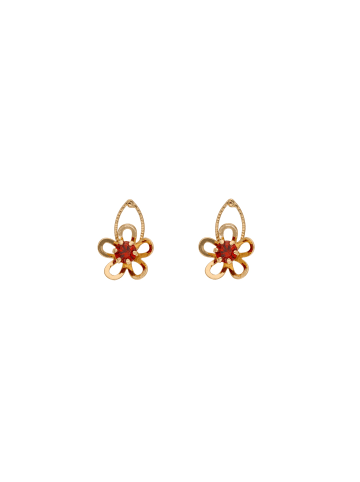 faina Women Earrings in Rose Gold Red