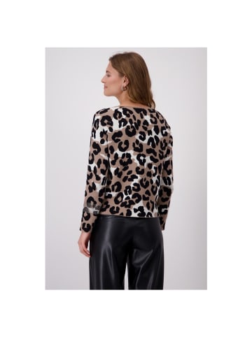 monari Pullover in milk chocolate gemustert