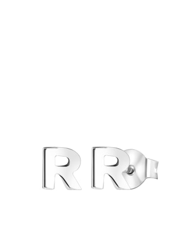 Lucardi 925 Silber Ohrringe "Buchstabe R"