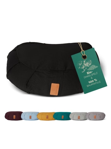 DoYourFitness Yoga-Kissen Ganesh gefüllt Dinkelspelz schwarz Halbmond Schwarz