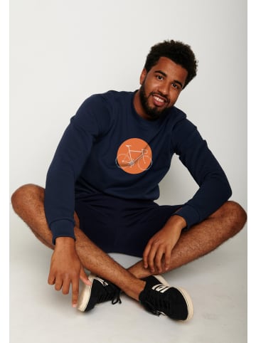 GreenBomb Sweatshirt Bike Slogan in Marineblau