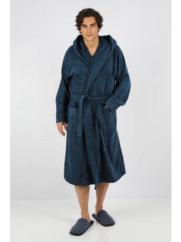 COFI 1453 Bademantel mit Kapuze Herren in Navyblau