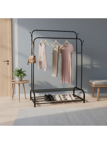 relaxdays Kleiderständer in Schwarz - (B)110 x (H)155 x (T)55 cm