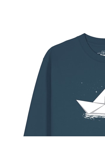 wat? Apparel Sweatshirt Astronaut in paper boat in Petrol