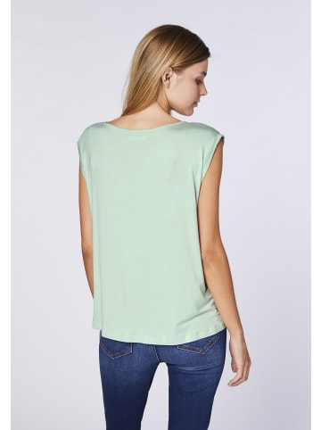Detto Fatto Top mit zartem Schriftzug in Grün