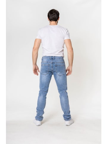 Nina Carter Jeans Regular Fit Stone-Washed Five-Pocket Hose Denim in Hellblau