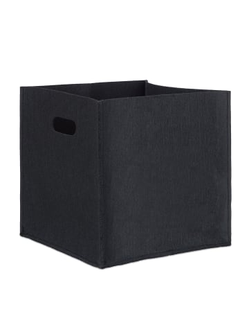 relaxdays 2x Filzkörbe in Schwarz - (B)30 x (H)30 x (T)30 cm
