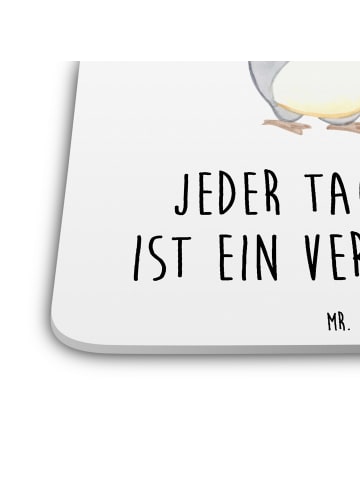 Mr. & Mrs. Panda Tischuntersetzer Pinguine Kuscheln mit Spruch in Weiß