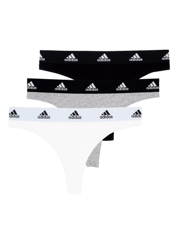 adidas 3er Pack Thong Cotton Logo in Mehrfarbig