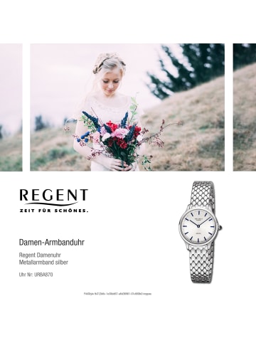 Regent Armbanduhr-Analog silber klein (ca. 30mm) Regent Metallarmband