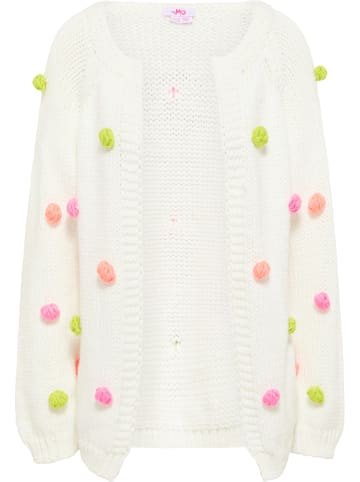 myMo Damen Strickjacke in Wollweiss Mehrfarbig