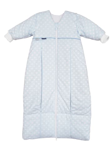 Odenwälder Prima Klima Thinsulate Schlafsack Soft Stars Exclusiv in White Hearts Light Blue