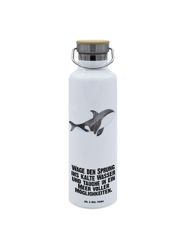 Mr. & Mrs. Panda Trinkflasche Orca mit Spruch in Weiß