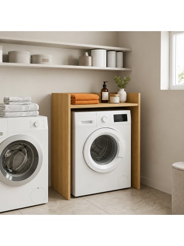 relaxdays Waschmaschinenschrank in Hellbraun - (B)66 x (H)97 x (T)61 cm