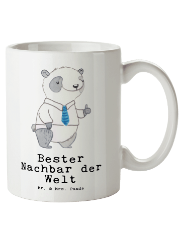 Mr. & Mrs. Panda steingut tasse Panda Bester Nachbar der Welt mi... in Weiß