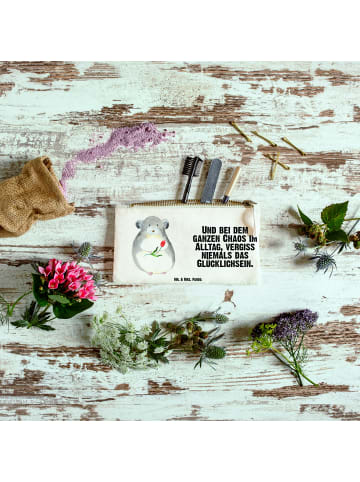 Mr. & Mrs. Panda toiletry bag Chinchilla Blume mit Spruch in Weiß