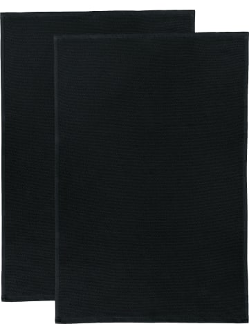 Erwin Müller Baumwolle Frottier-Geschirrtuch 2er-Pack in schwarz