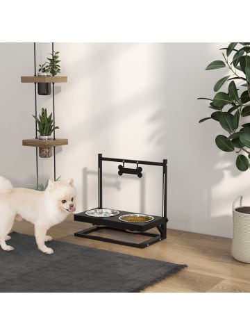 Pawhut Erhöhter Hundenapf Schwarz