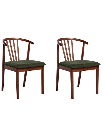 Beliani 2er-Set Esszimmerstuhl CRAIG in Braun/Grün