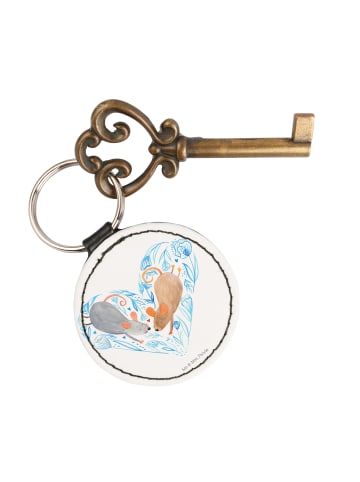 Mr. & Mrs. Panda Taschenanhänger Mäuse Herz ohne Spruch in Weiß