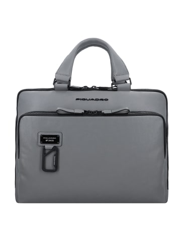 Piquadro Harper Aktentasche RFID Schutz Leder 38 cm Laptopfach in grey