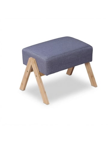 relaxdays Fußhocker in Grau/ Natur - (B)40 x (H)30 x (T)28 cm