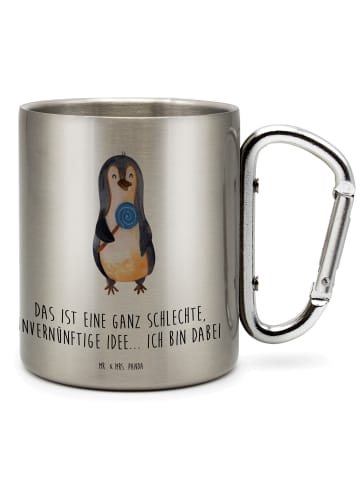 Mr. & Mrs. Panda Tasse Pinguin Lolli mit Spruch in Silber