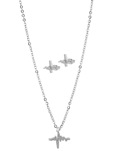 Adeliás Damen Halskette aus Edelstahl 45 cm in silber