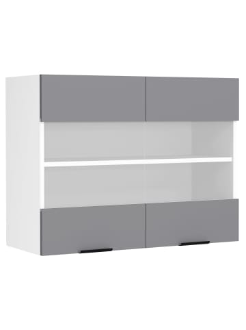 VCM Küchenschrank B. 80 cm Hängeschrank Küche Fasola in Weiß / Anthrazit