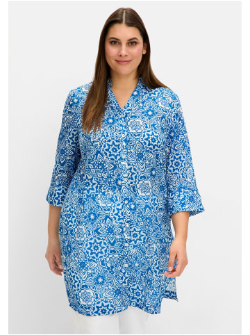 sheego Longbluse in kobalt gemustert