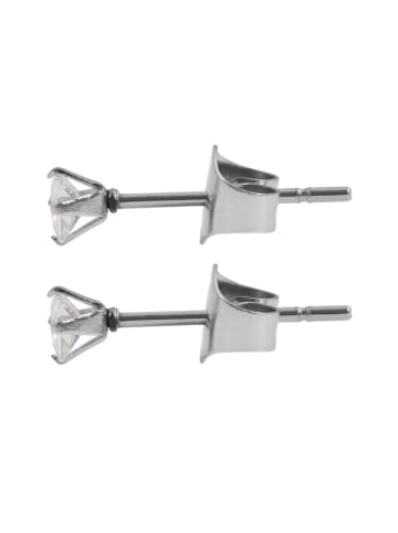 Adeliás Edelstahl Ohrringe Ohrstecker mit funkelnden Zirkonia in silber