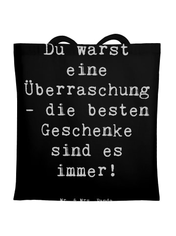 Mr. & Mrs. Panda Tragetasche Überraschung Adoptivkind mit Spruch in Schwarz