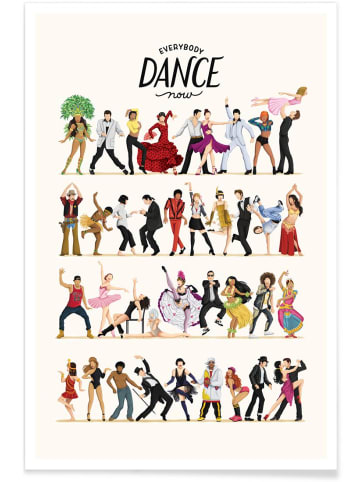 Juniqe Poster "Everybody Dance Now" in Bunt