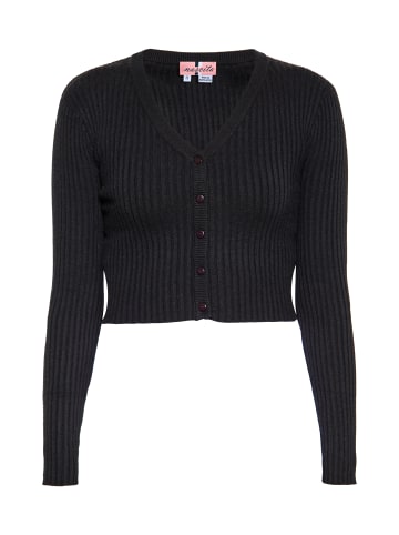 Swirly Cropped Cardigan in SCHWARZ