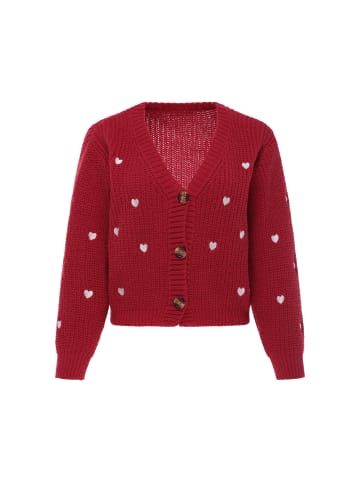 Swirly Women Cardigan in Red