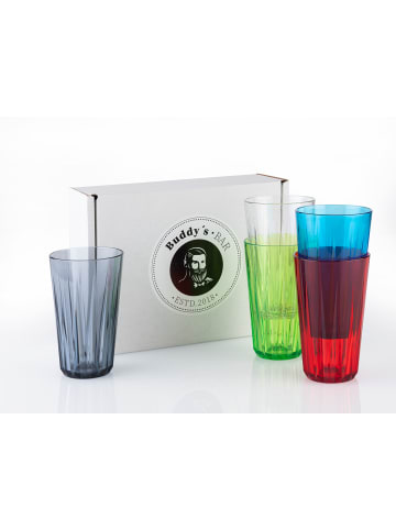 Buddy's Bar 5-er Set Trinkbecher bunt, Maße H:15,5 cm Ø9 cm
