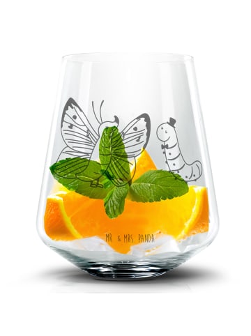 Mr. & Mrs. Panda Whiskyglas Raupe Schmetterling ohne Spruch in Transparent