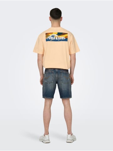 Only&Sons Shorts Denim Midi Bermuda Mid Waist Pants in Dunkelblau