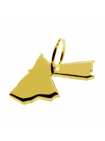 Schmuckador Anhänger der Landkarte Jordanien in massiv 585 Gelbgold in gold
