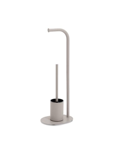 Zeller WC-Garnitur (Bürstenhalter und Toilettenpapierhalter) in Beige, 17 x 63 x 23 cm