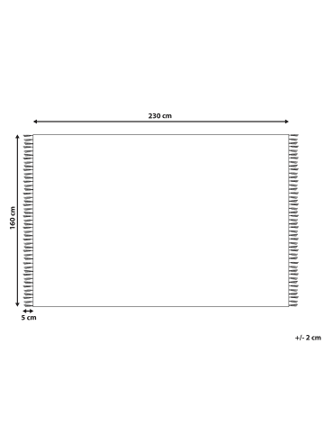 Beliani Geflochtener Teppich MIRZA in Beige/Rosa - (W) 160 x (H) 0.6 x (L) 230 cm