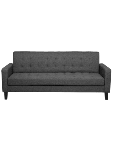 Beliani 3-Sitzer Sofa VEHKOO in Grau/Dunkler Holzfarbton - (W) 200 x (H) 86 x (L) 77 cm