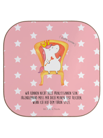 Mr. & Mrs. Panda Untersetzer Einhorn Prinzessin mit Spruch in Rot Pastell