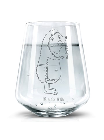 Mr. & Mrs. Panda Trinkglas Igel Wein ohne Spruch in Transparent