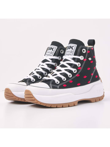 British Knights Sneaker Kaya mid fly in schwarz/rote lippen