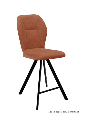 58 aufm Kessel THEKENSTUHL (2er-Set) Denicha 51x109x60 Schwarz/Cognac