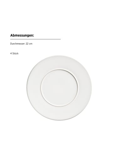 Mäser Dessertteller Set, Steinzeug Unico in Weiß